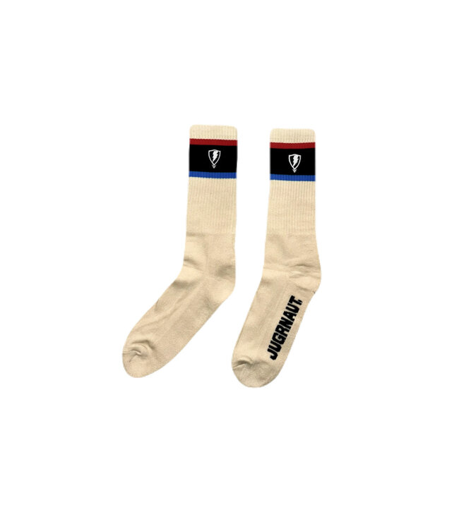 Jugrnaut Jugrnaut striped shield socks tan
