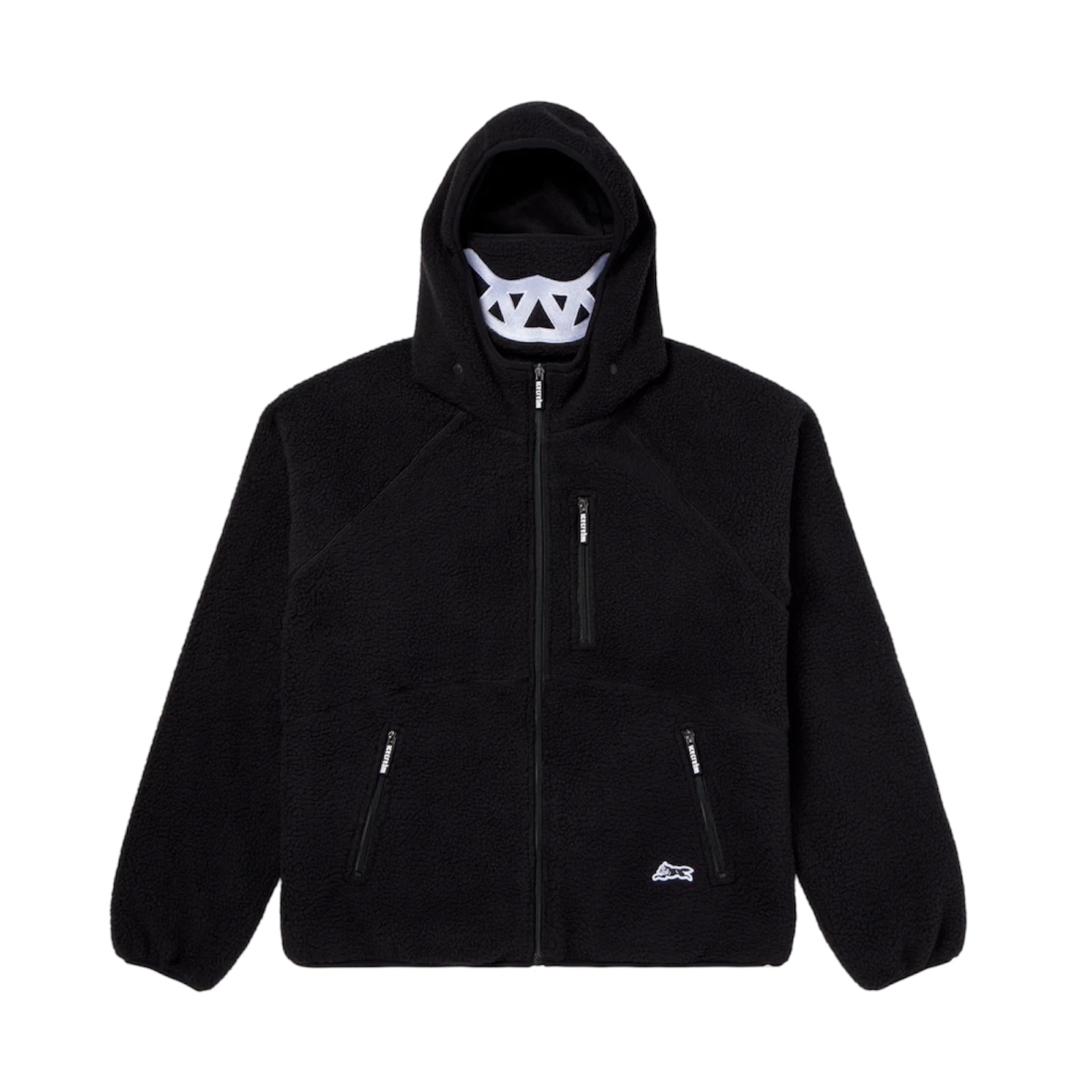 Icecream Grin Zip Front Hoodie Black - Jugrnaut