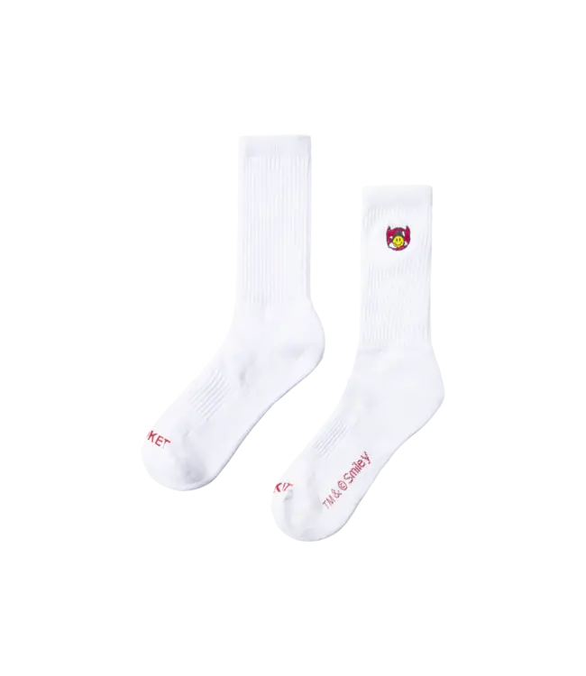 Market Market Smiley Inner Peace Socks White OSFM