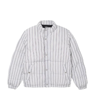 Vintage/ Re-Sale Vintage Kenny Stussy Stripe Down Puffer Jacket Bone White