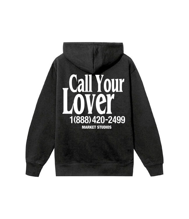 Market Market Call My Lover Hoodie Washed Black
