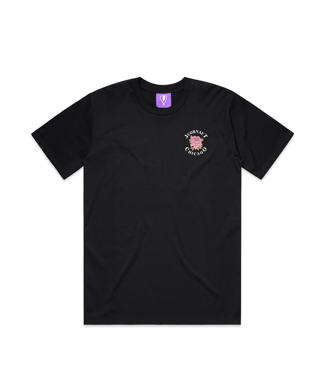 Jugrnaut Jugrnaut Pink Roses Tee Black