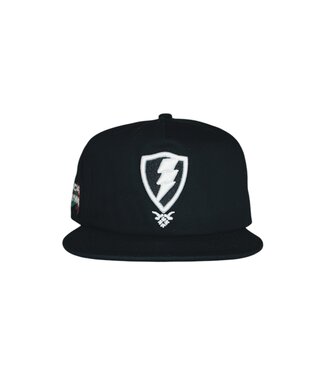 Jugrnaut Jugrnaut 5 Panel Shield/Roses Unstructured  Snapback Hat Black