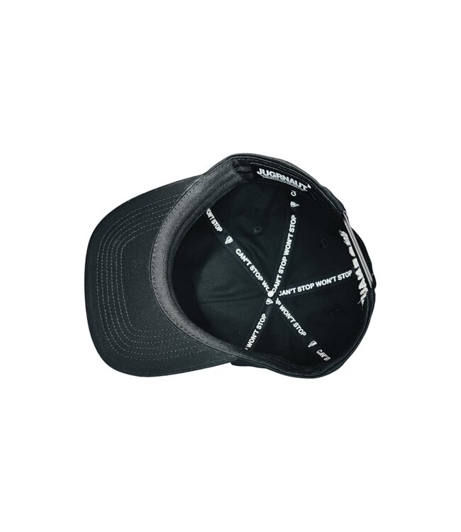 Jugrnaut Jugrnaut 5 Panel Shield/Roses Unstructured  Snapback Hat Black