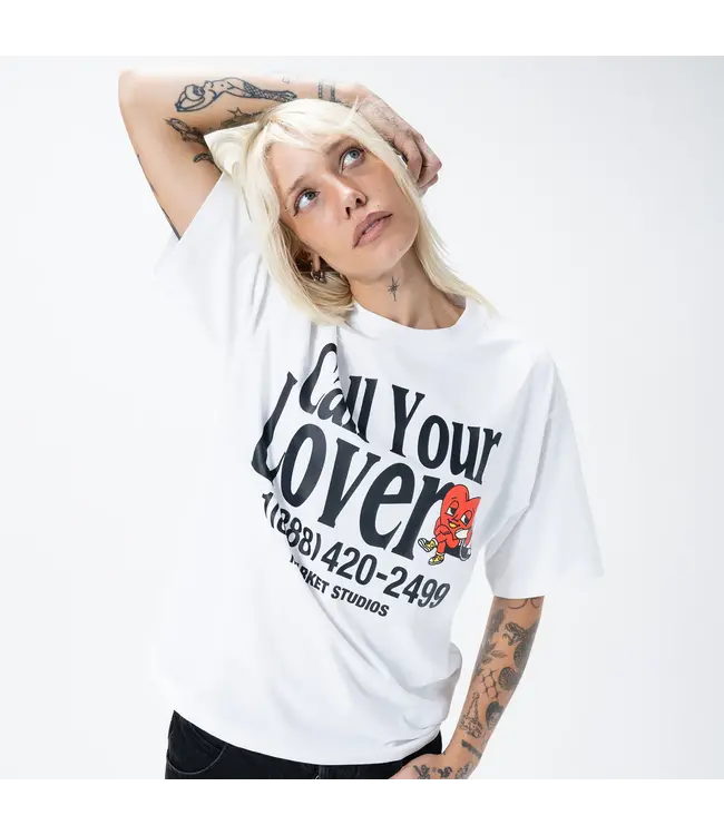 Market Market Call Your Lover Tee white