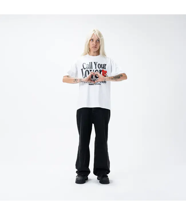 Market Market Call Your Lover Tee white