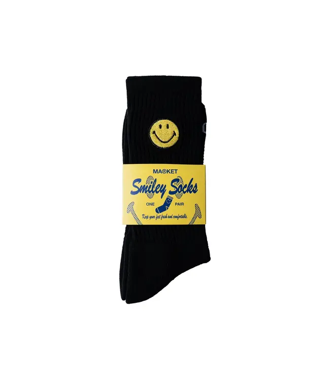 Market Market Smiley Badge Sock Black