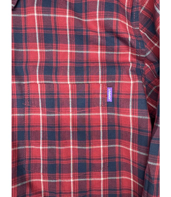 Jugrnaut Jugrnaut Panther Crest  Poplin Shirt Red Navy Standard Fit