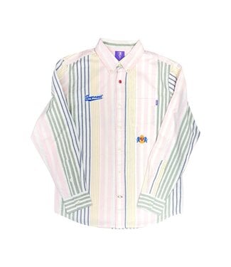 Jugrnaut Jugrnaut Panther Crest Poplin Shirt Striped Pastel Standard Fit