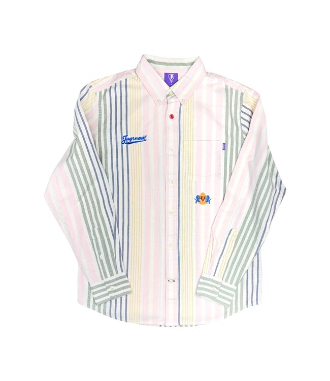 Jugrnaut Jugrnaut Panther Crest Poplin Shirt Striped Pastel Standard Fit