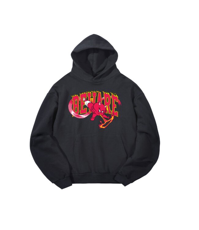 Market Market Hot Stuff Beware Hoodie Washed Black