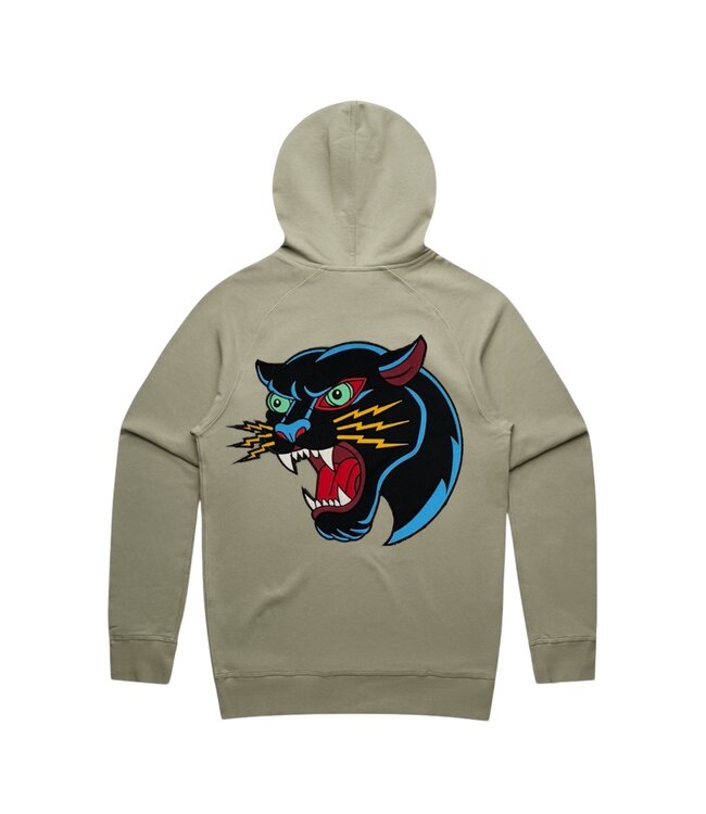 Jugrnaut Jugrnaut Panther Head Applique/Embroidery Hoody Light Olive