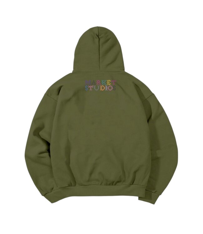 Market Market Folk Fitted Bear Hoodie Sphagnum