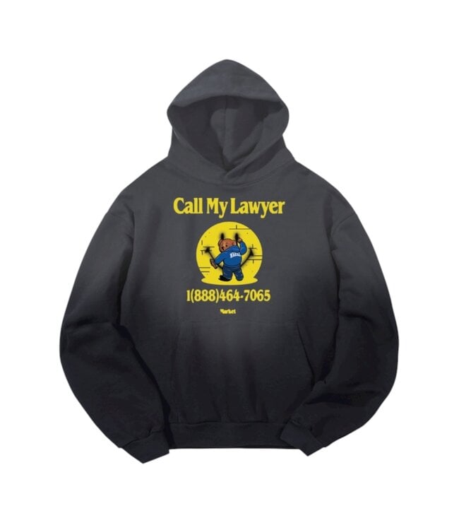 Market Market Smiley Call My Lawyer Bear Hoodie Black