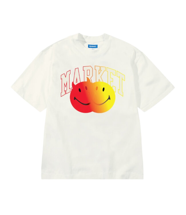 Market Market Smiley Good and Evil Tee White