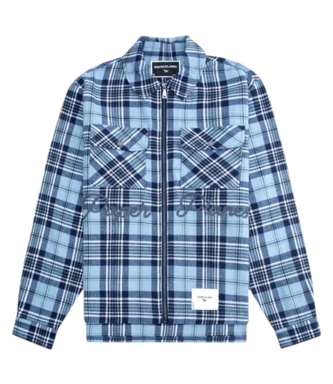 Paper Planes Paper Planes Continental Flannel Shirt Jacket Blue Plaid