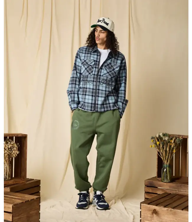 Paper Planes Paper Planes Continental Flannel Shirt Jacket Blue Plaid