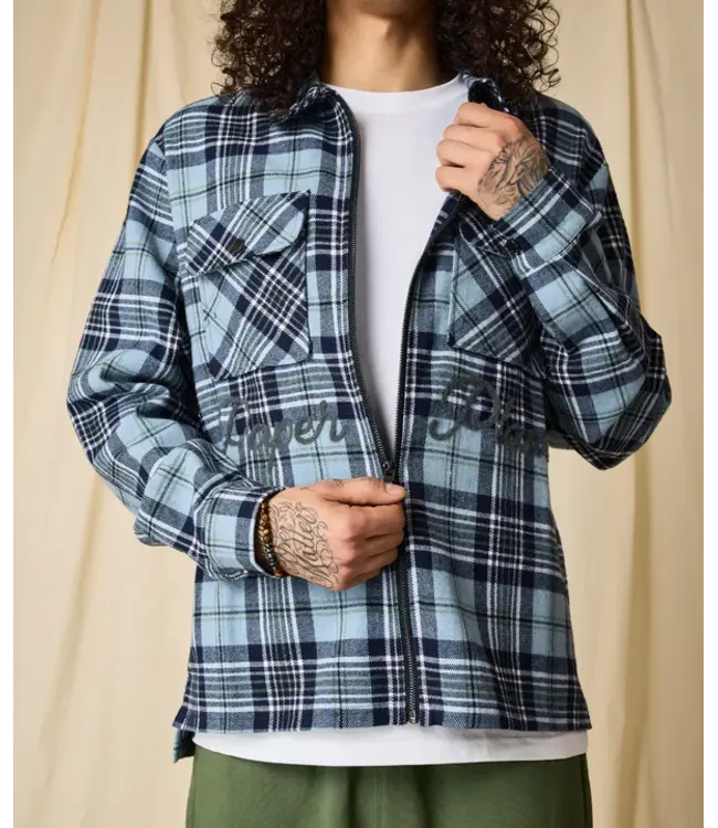 Paper Planes Paper Planes Continental Flannel Shirt Jacket Blue Plaid