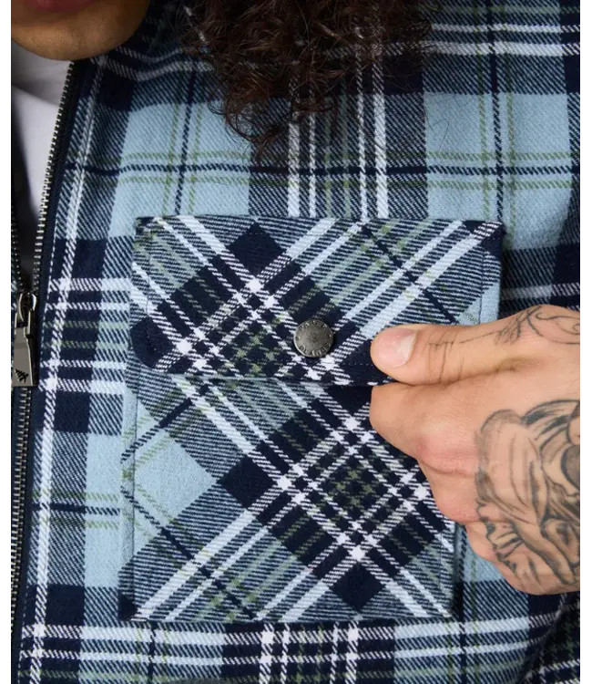 Paper Planes Paper Planes Continental Flannel Shirt Jacket Blue Plaid