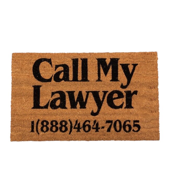 Market Market Call My Lawyer Door Mat Brown