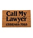Market Market Call My Lawyer Door Mat Brown