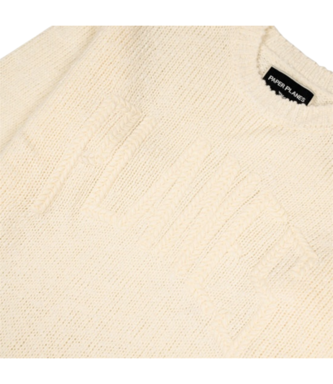 Paper Planes Paper Planes Chunky Slub Crewneck Sweater Ivory
