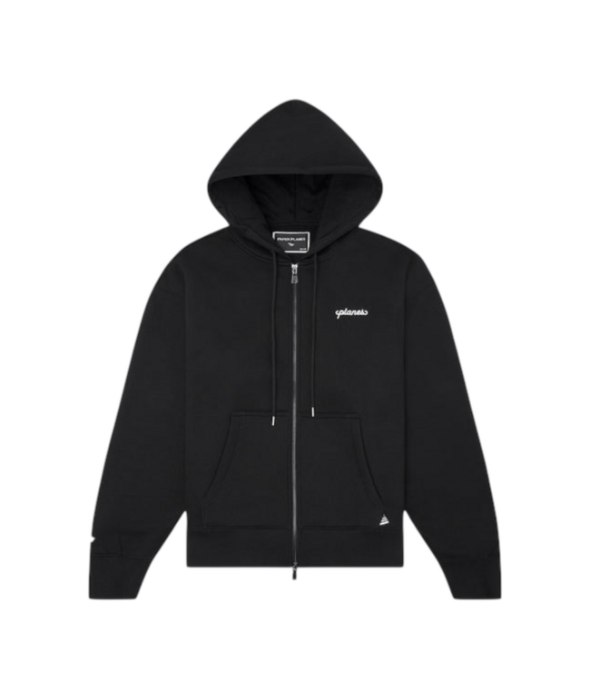 Paper Planes Paper Planes Script Weld Zip Up Hoodie Black