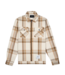 Paper Planes Paper Planes Chestnut Plaid Zip Flannel Shirt Cream Plaid