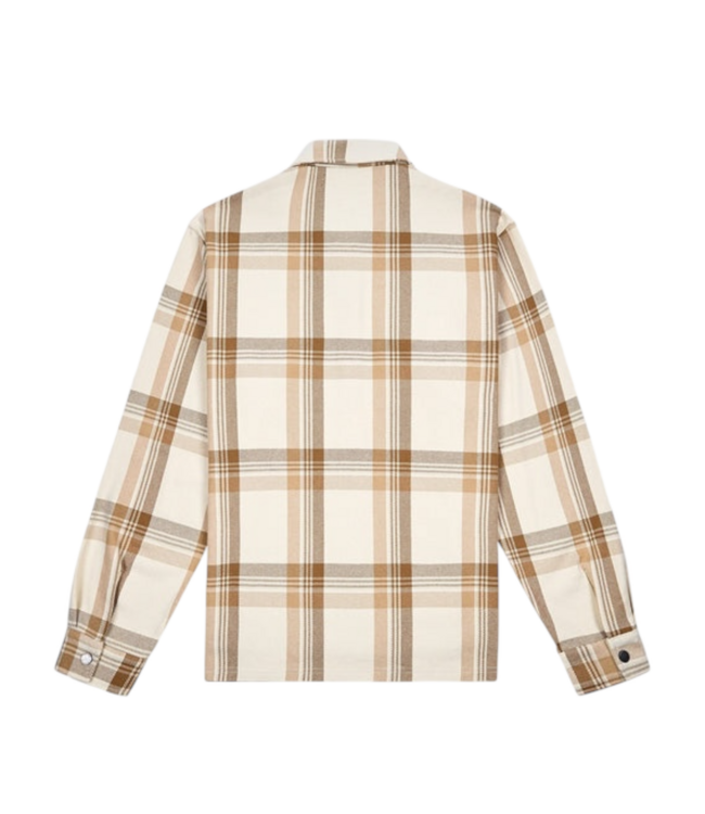 Paper Planes Paper Planes Chestnut Plaid Zip Flannel Shirt Cream Plaid