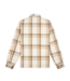 Paper Planes Paper Planes Chestnut Plaid Zip Flannel Shirt Cream Plaid