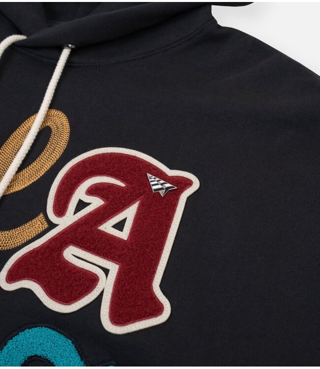 Paper Planes Paper Planes Letterman Heavyweight Hoodie Charcoal