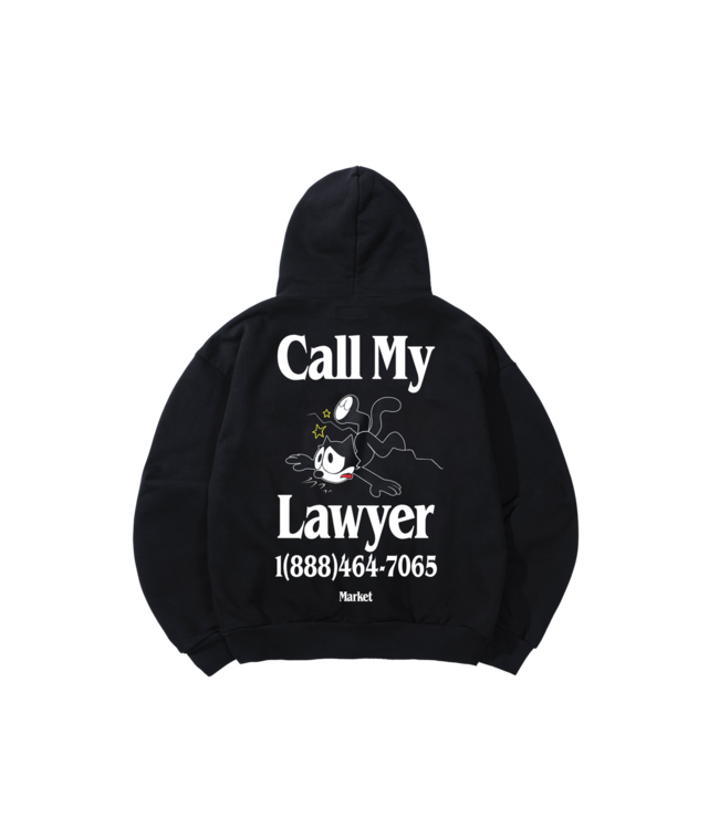 Market Market Felix the Cat Call My Lawyer Hoodie Washed Black