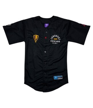 Jugrnaut Jugrnaut Panther Head Baseball Jersey Black