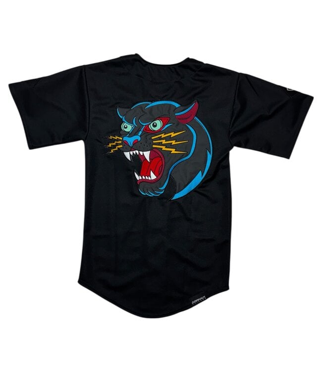Jugrnaut Jugrnaut Panther Head Baseball Jersey Black