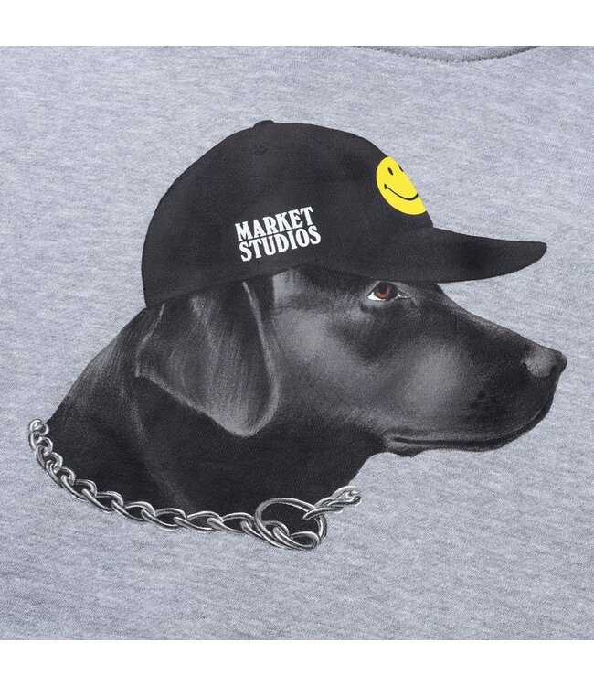 Market Market Smiley Dog Got Style Hoodie Ash Grey
