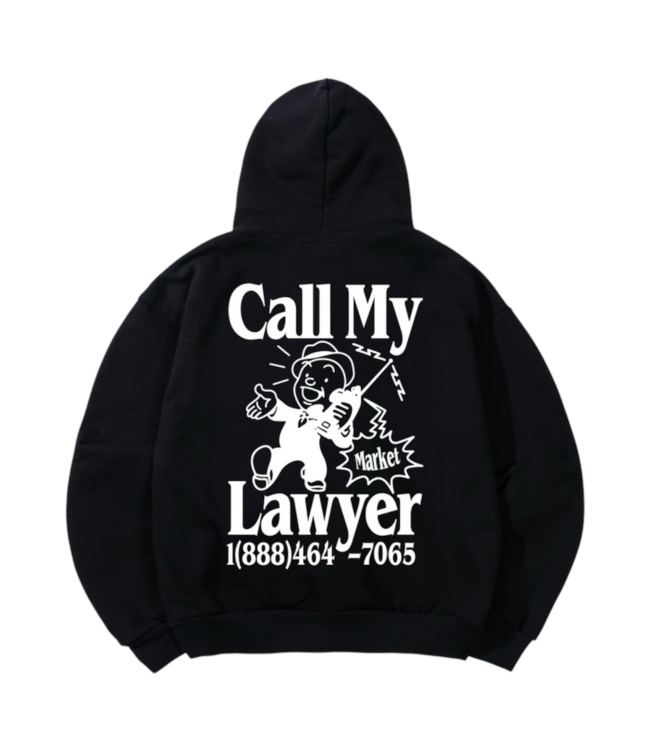 Market Market Walking and Talking Lawyer Hoodie Washed Black