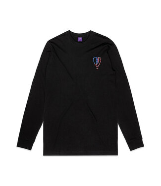 Jugrnaut Jugrnaut American Flag Sheild Long Sleeve Black