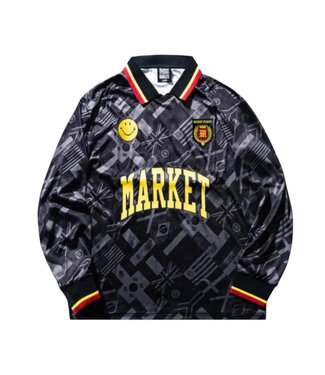 Market Market Smiley International Flags LS Soccer Jersey Black