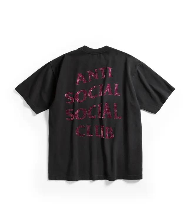 Anti Social Social Club ASSC Rhinestone Mind Games Tee Black