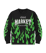 Market Market Toxic Flames L/S Mesh Top Black/Green