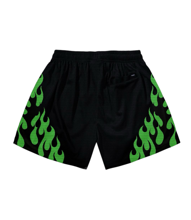 Market Market Toxic Flames Mesh Shorts Black/Green