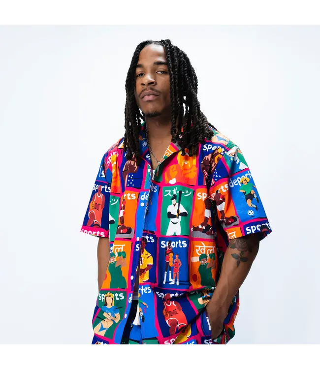 Market Market Illustrated SS Button Up Multi