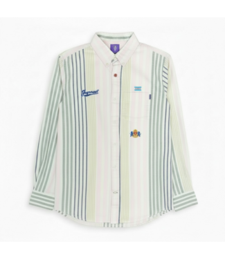 Jugrnaut Jugrnaut Panther Crest Poplin Shirt Striped Pastel Standard Fit