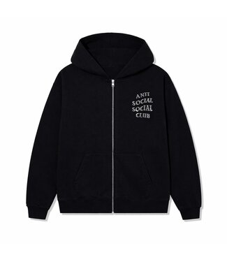 Anti Social Social Club ASSC Rhinestone Zip Up Hoodie Black