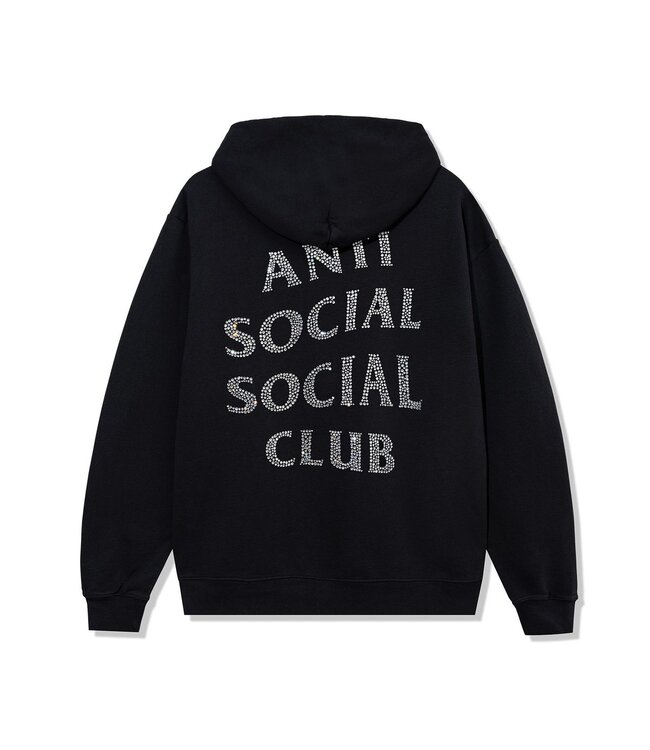 Anti Social Social Club ASSC Rhinestone Zip Up Hoodie Black