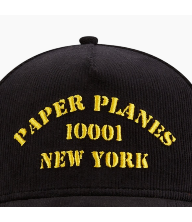 Paper Planes Paper Planes A Frame Corduroy Hat Black