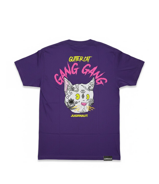Jugrnaut Jugrnaut Archive Gutter Cat Gang Gang Tee Purple