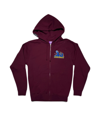 Jugrnaut Jugrnaut Dropout Zip Up Hoody Burgundy/Blue/Gold