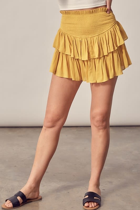 Yellow frill skirt Clearance