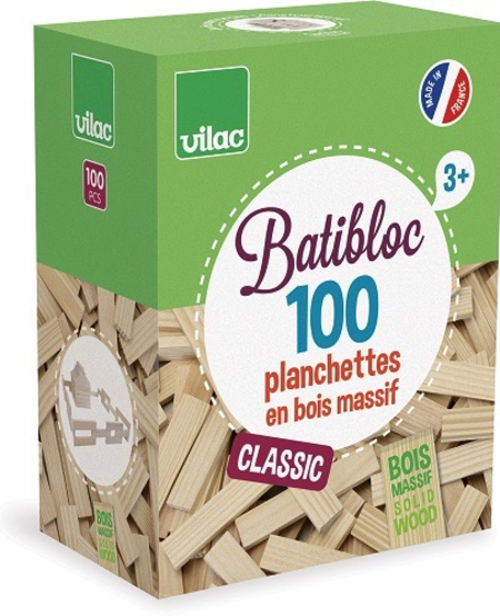 Planchette en Bois Massif 100 pièces de Vilac - Wood Set 100 pcs 3+